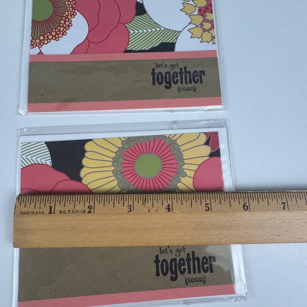 Shilo Henriques Creations Lets Get Together Soon Floral Greeting Cards Set of 2‎